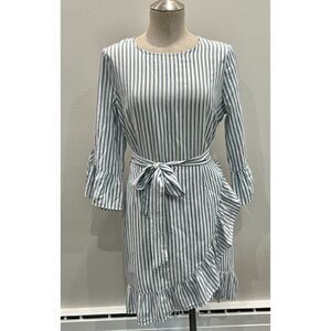 Who What Wear Striped Ruffle Dress Size M